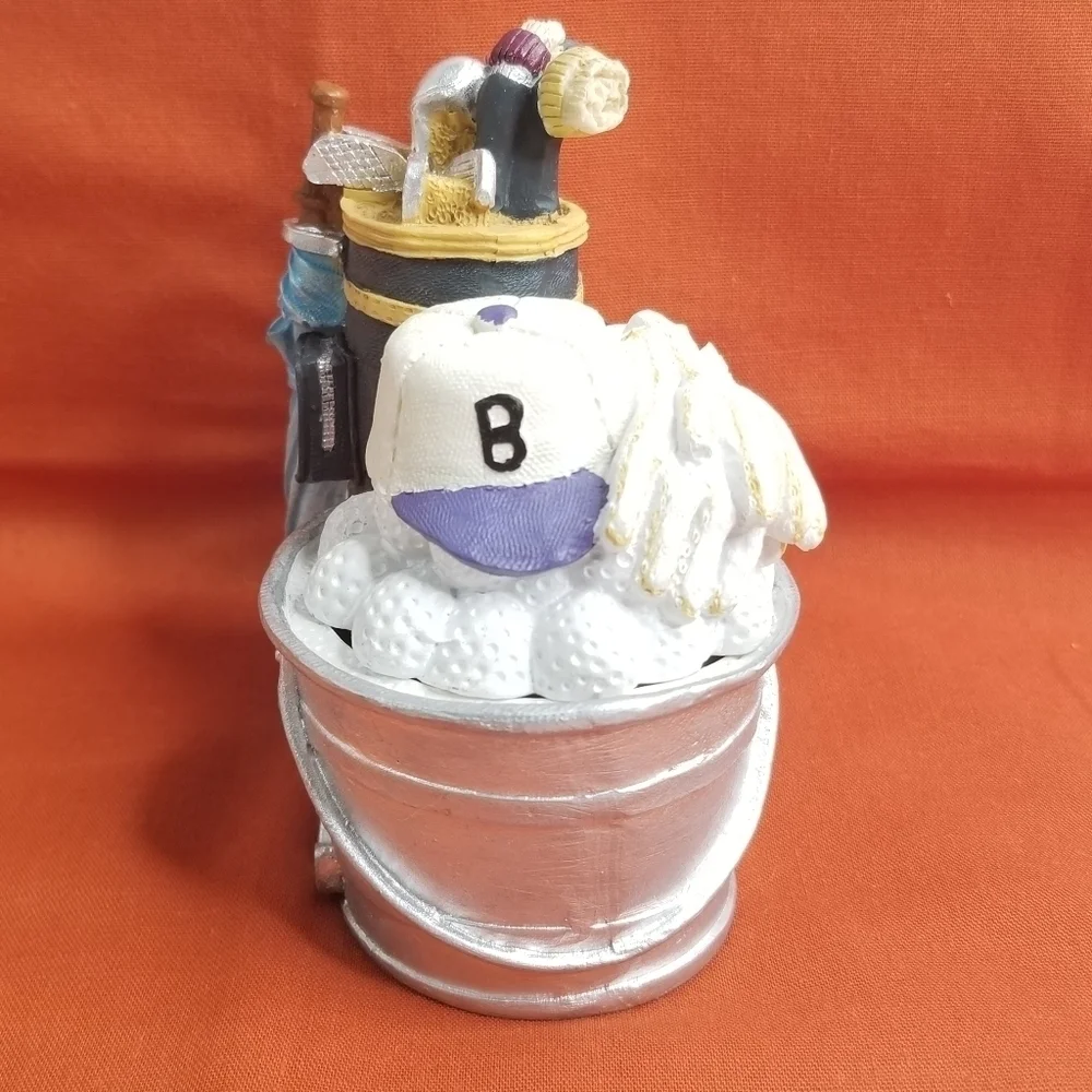 Golfers Ceramic Golf Bag Trinket Box